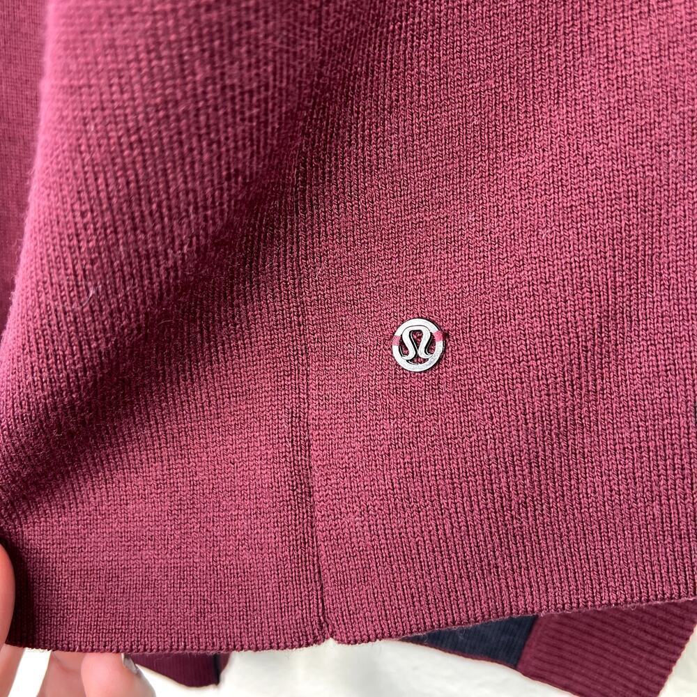 Lululemon Reverse Me Wrap Cardigan Sweater Reversible Merino Wool Red Gray - Picture 3 of 7